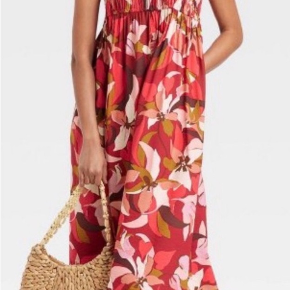 a new day Red and Pink Floral Womens Spring and Summer Dress